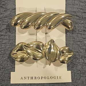 Anthropologie 2 Pack Gold Hair Clips